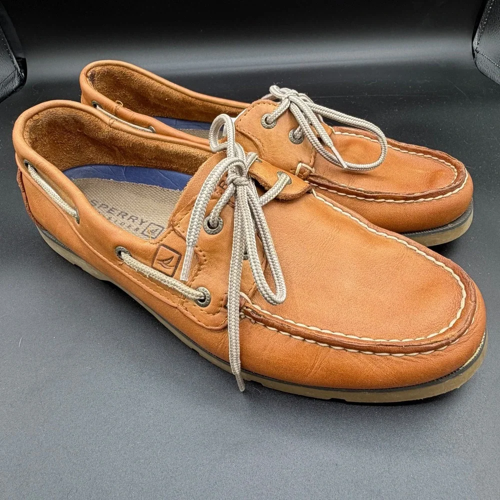 Sperry Top-Sider Mens 10.5 M Authentic Original Leather Boat Shoes Tan 0777894